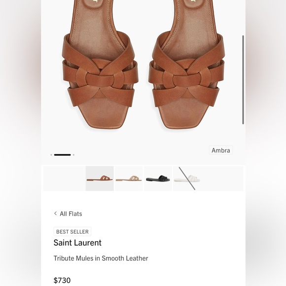 Saint Laurent Tribute Mules in Smooth Leather - Picture 11 of 11